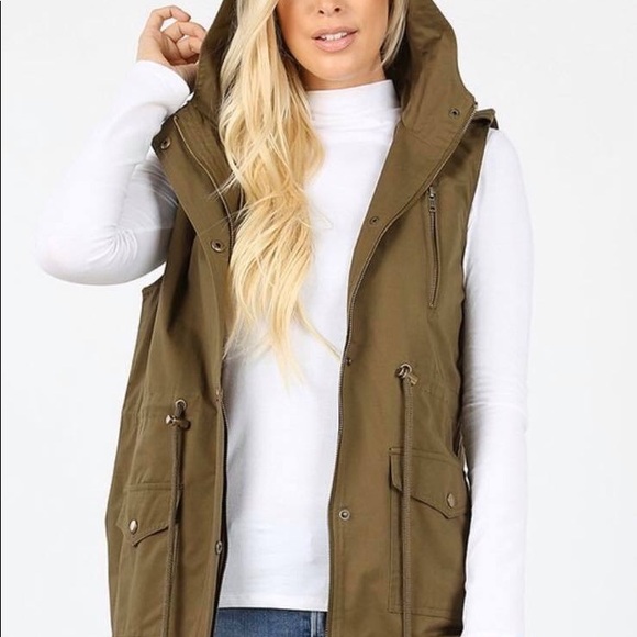 Zenana Outfitters Jackets & Blazers - Olive green vest